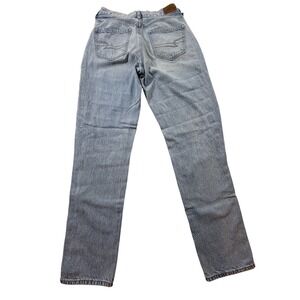 American Eagle Womens Distressed Mom Jeans Light Wash Blue Size 4 Long High Rise